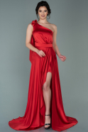 Long Red Satin Engagement Dress ABU2228