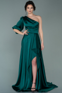 Long Emerald Green Satin Evening Dress ABU2230