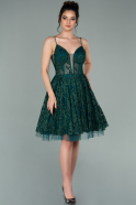 Short Emerald Green Invitation Dress ABK1313