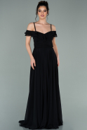 Long Black Chiffon Evening Dress ABU1657