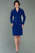 Sax Blue Short Invitation Dress ABK1168