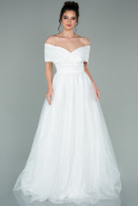 Long White Evening Dress ABU2223