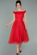 Midi Red Prom Gown ABK1316