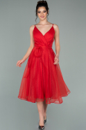 Midi Red Evening Dress ABK1317
