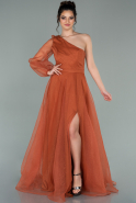 Long Light Brown Evening Dress ABU2229