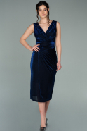 Midi Sax Blue Invitation Dress ABK1258