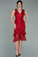 Red Short Scaly Invitation Dress ABK1308