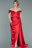 Red Long Satin Oversized Evening Dress ABU2086