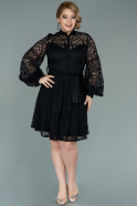 Short Black Mirror Oversized Evening Dress ABK1302