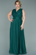 Long Emerald Green Plus Size Evening Dress ABU2245