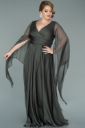 Long Olive Drab Chiffon Plus Size Evening Dress ABU2246