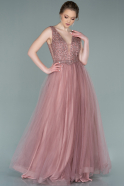 Rose Colored Long Engagement Dress ABU1330