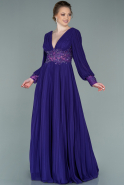 Purple Long Chiffon Evening Dress ABU2183