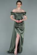 Olive Drab Long Satin Engagement Dress ABU1606