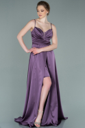 Long Lavender Satin Prom Gown ABU2262