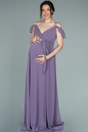 Long Lavender Pregnancy Evening Dress ABU756