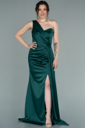 Long Emerald Green Satin Mermaid Evening Dress ABU2221