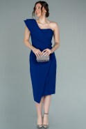 Midi Sax Blue Invitation Dress ABK1345
