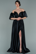 Long Black Satin Evening Dress ABU2270