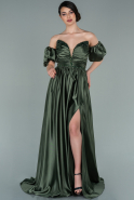 Long Oil Green Satin Evening Dress ABU2270