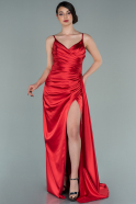 Long Red Satin Prom Gown ABU2273