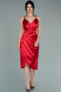 Midi Red Satin Invitation Dress ABK1344