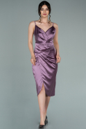 Midi Lavender Satin Invitation Dress ABK1344