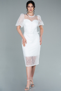 Midi White Laced Night Dress ABK1268