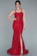 Long Red Mermaid Prom Dress ABU2279