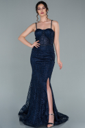 Long Navy Blue Mermaid Prom Dress ABU2279