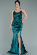 Long Emerald Green Satin Evening Dress ABU2132