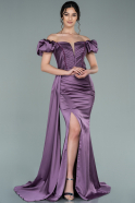 Long Lavender Satin Evening Dress ABU2282