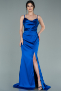 Sax Blue Long Satin Prom Gown ABU1938