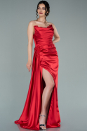 Long Red Satin Evening Dress ABU2299