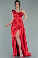 Long Red Satin Evening Dress ABU2300