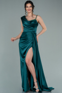 Long Emerald Green Satin Evening Dress ABU2300