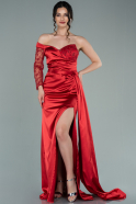 Long Red Satin Evening Dress ABU2283