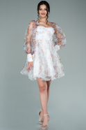 Short White Invitation Dress ABK1368