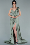 Turquoise Long Satin Evening Dress ABU2226