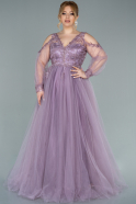 Long Lavender Plus Size Evening Dress ABU2252