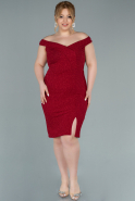 Short Red Plus Size Evening Dress ABK1369