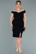 Short Black Plus Size Evening Dress ABK1369