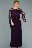 Purple Long Chiffon Plus Size Evening Dress ABU2119