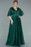 Long Emerald Green Plus Size Evening Dress ABU2312
