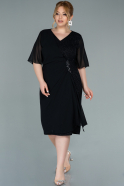 Midi Black Plus Size Evening Dress ABK1374
