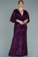 Long Purple Plus Size Evening Dress ABU2313