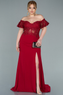 Red Long Dantelle Oversized Evening Dress ABU2248