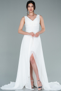 Long White Chiffon Evening Dress ABU2316