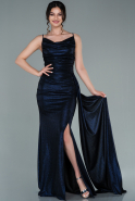 Long Navy Blue Prom Gown ABU2318