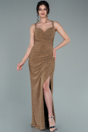 Long Gold Prom Gown ABU2319
